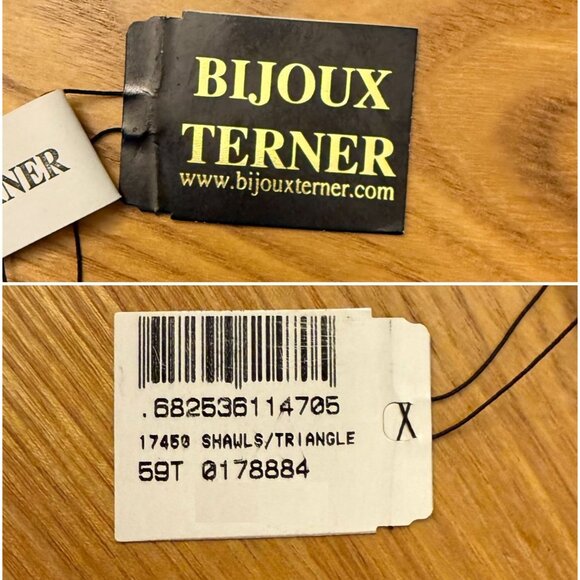 Boho Copper Dreams Beaded Shawl Striped Fringe Wrap by Bijoux Terner Earthy - Picture 6 of 12